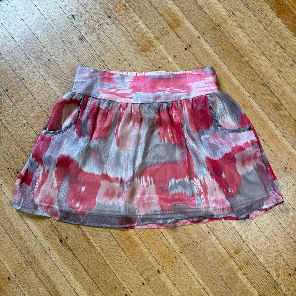 Charlotte Russe Coral & Grey Short Skirt with pockets, size small, lined